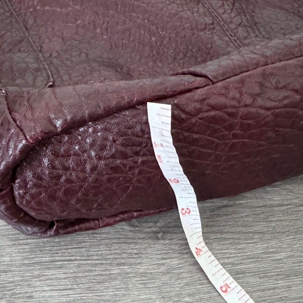 Burgundy Faux Leather Hobo Bag - Picture 9 of 11